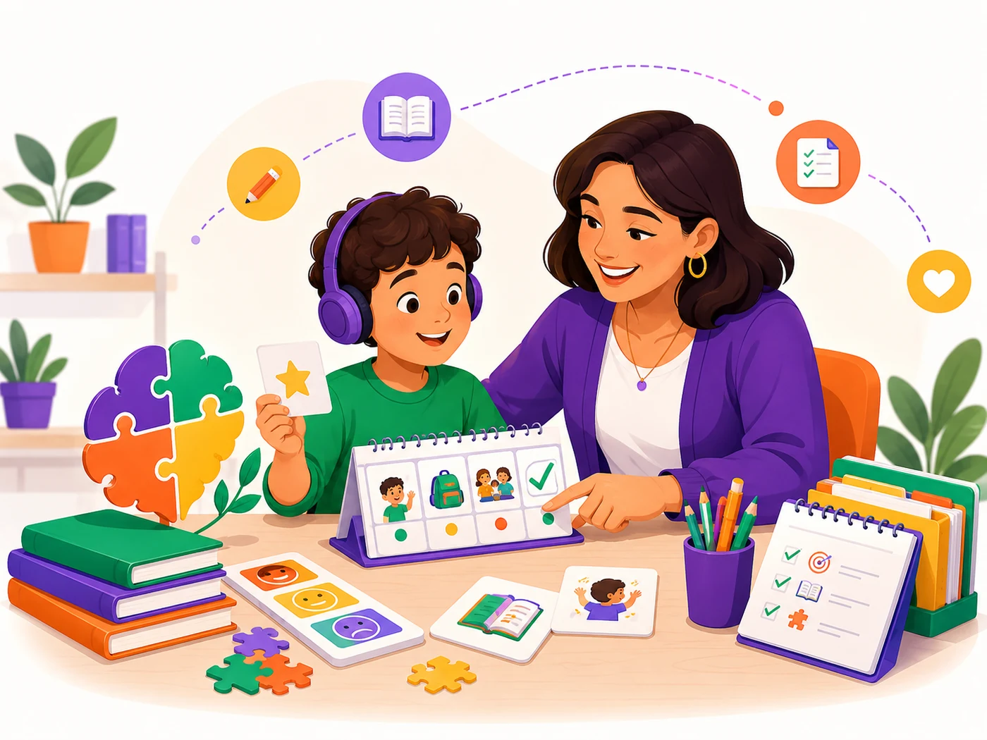 Ilustração da NeuroPlanejar mostrando apoio pedagógico personalizado